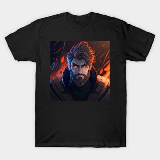 Valheim Fire Storm Viking Portrait T-Shirt